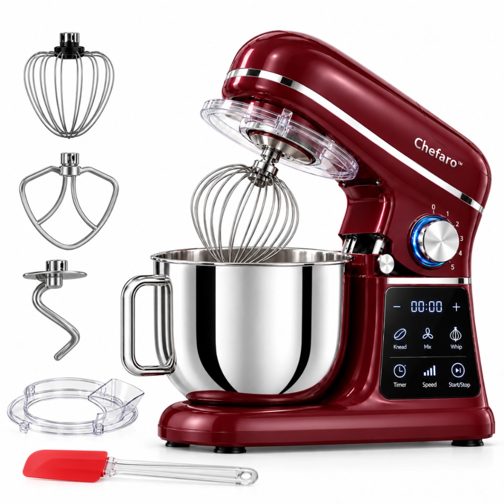 Accesorios incluidos con la amasadora Chefaro