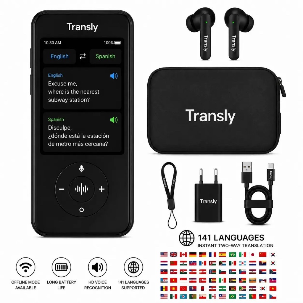 Transly™ KI-Übersetzer für Offline-Übersetzung in Echtzeit